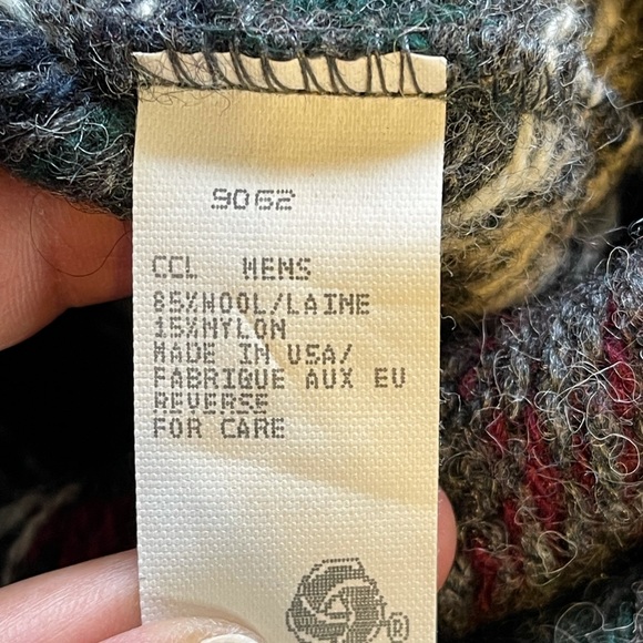 Woolrich Fair Isle Gray Wool Sweater XL - Picture 10 of 11